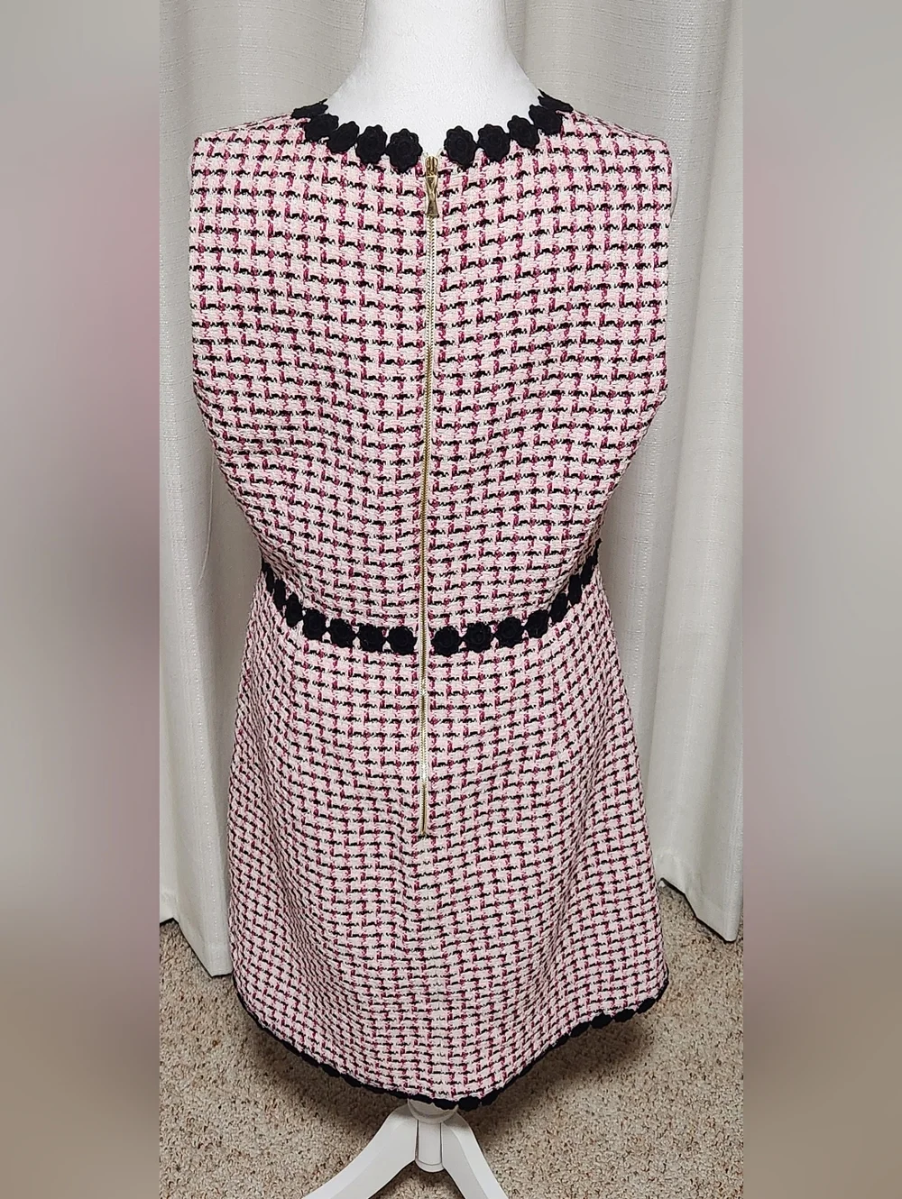 Kate Spade New York Women’s Size 12 Multi Tweed Pink Marbled A Line Dress - Picture 4 of 9